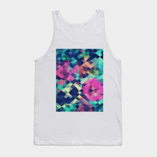 Fruity Rose - Fancy Colorful Abstraction Pattern Design (green pink blue) Tank Top